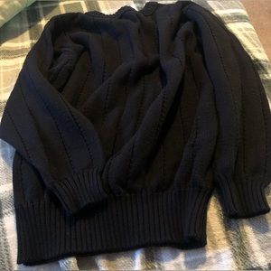 Medium 100% Cotton Liz Sport  Black Knit Sweater Perfect Like New Cond.